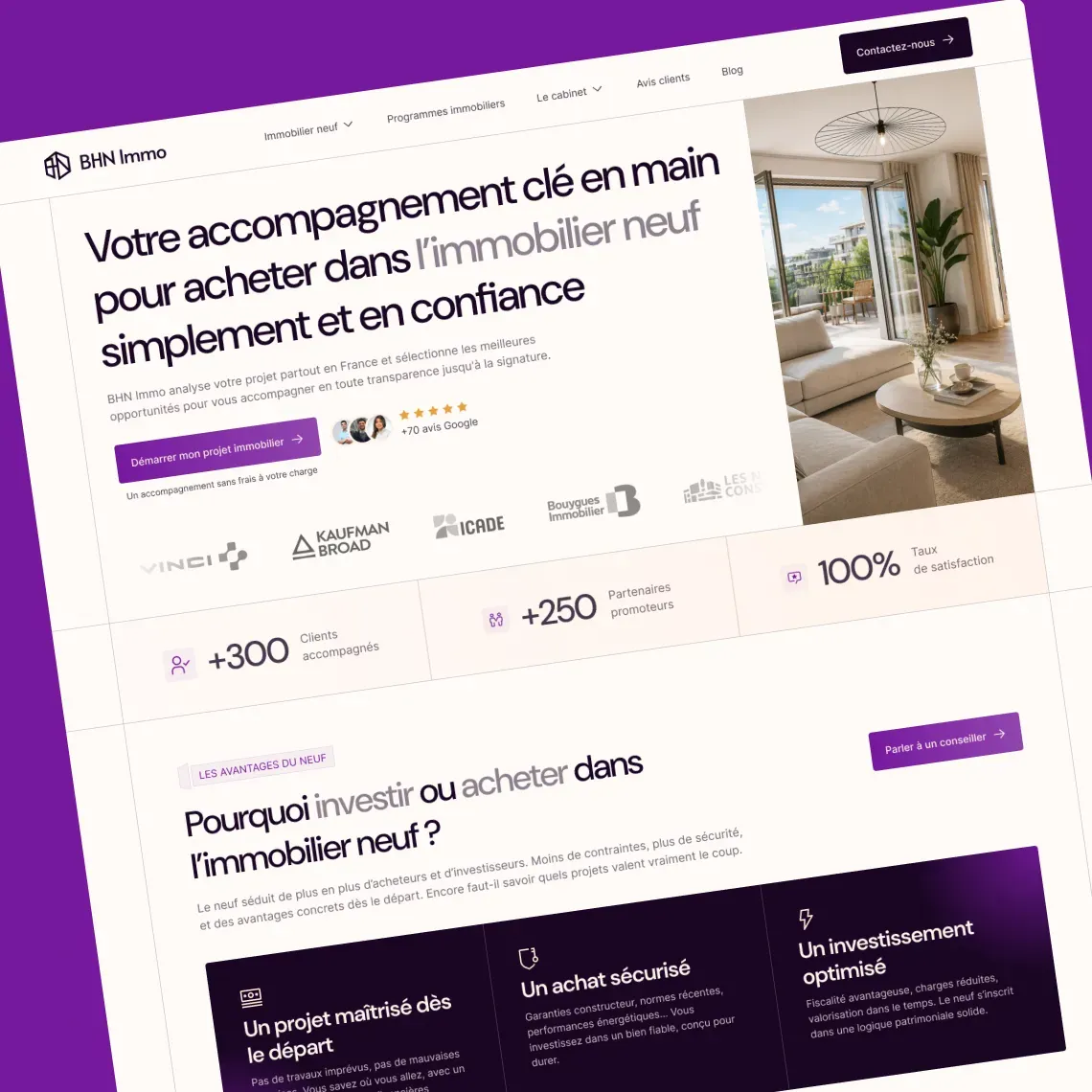 maquettes site web bhn immo