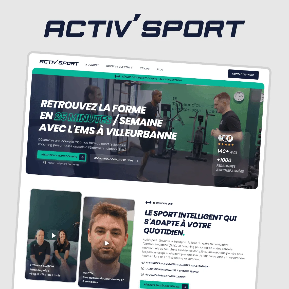 Maquette ActivSport page d'accueil