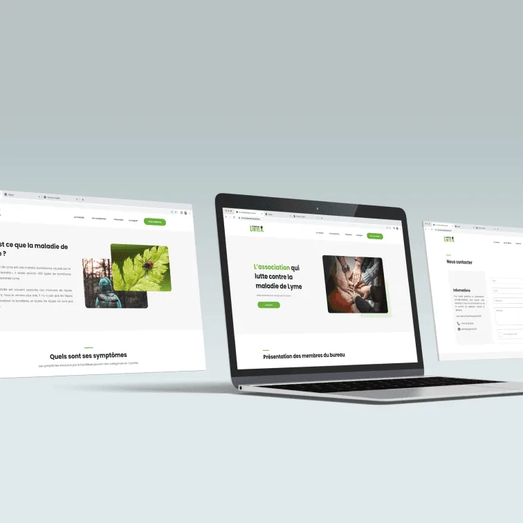 Ecrans du site vitrine Un Combat Sans Lym'ite