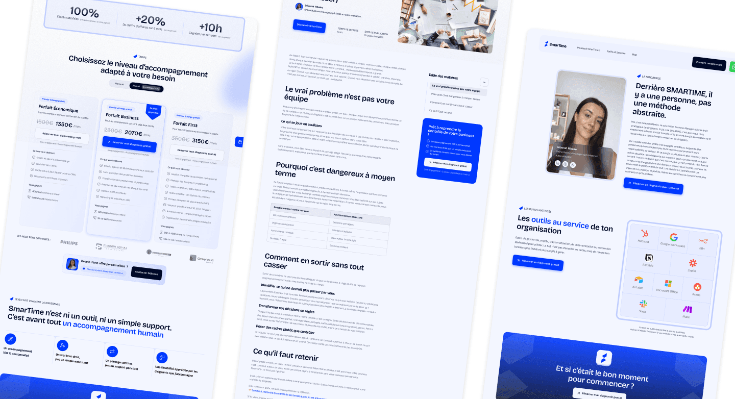 Maquettes du site vitrine