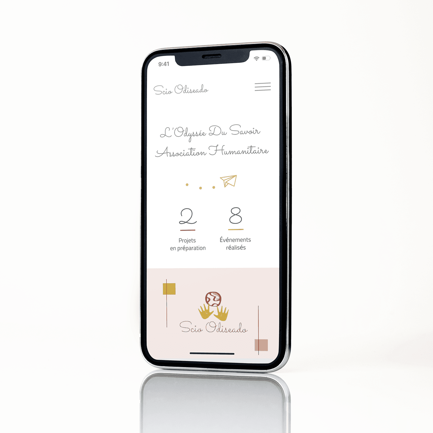 Page d'accueil sur mobile