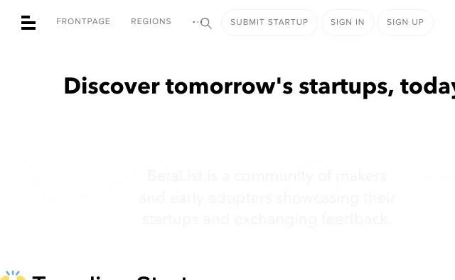 Screenshot de BetaList