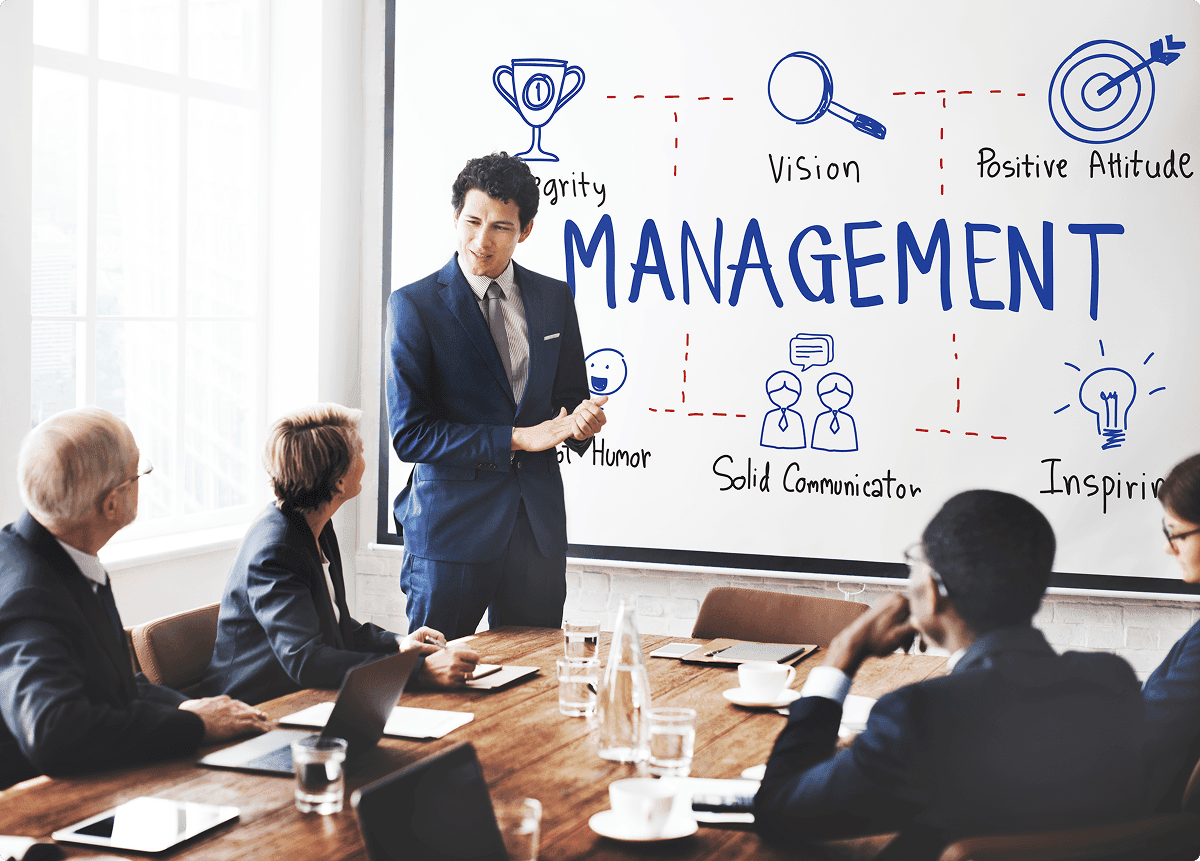 Une réunion avec le process de management de projet