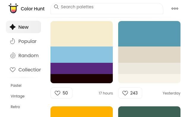 Screenshot de Colorhunt