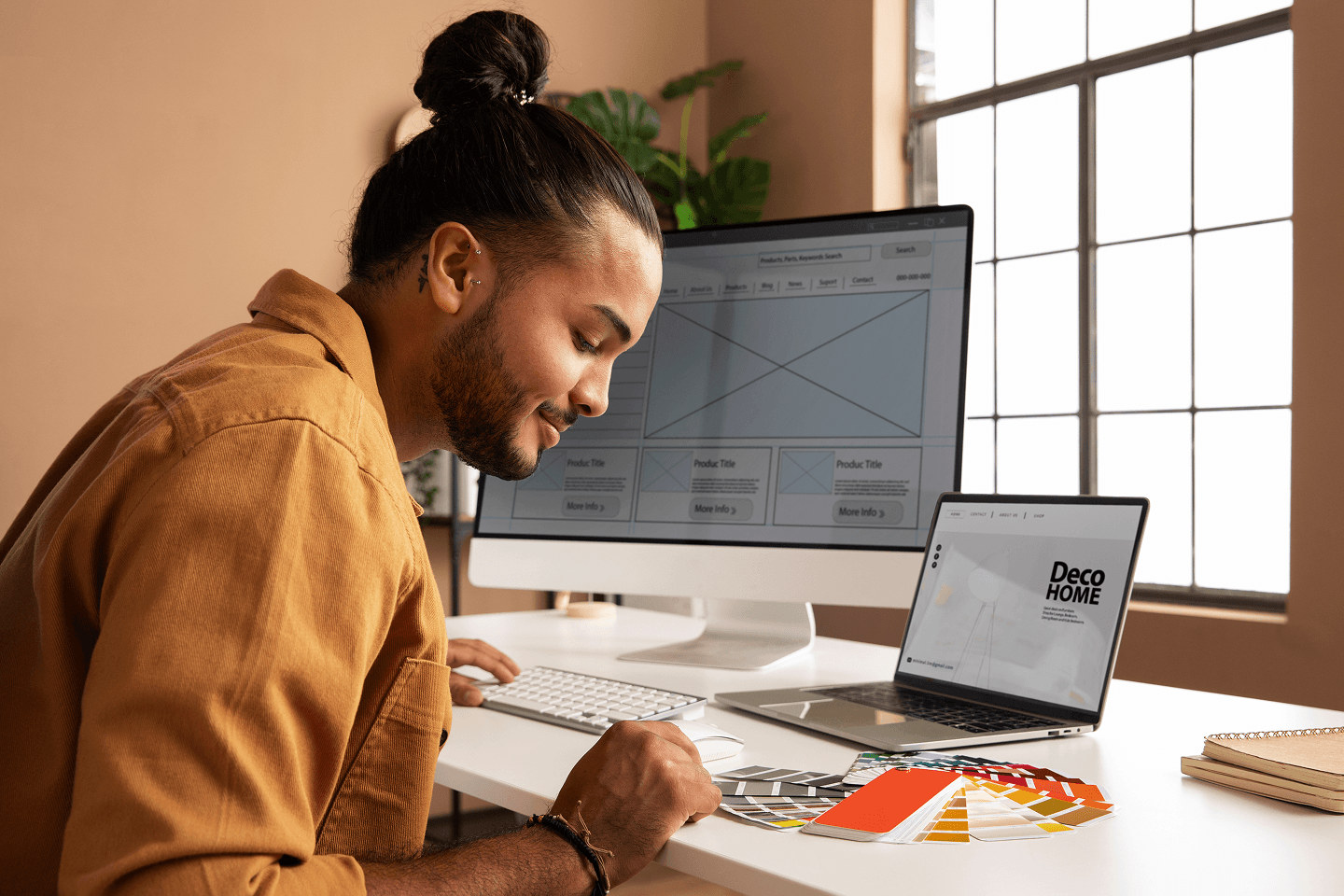 homme refaisant son site