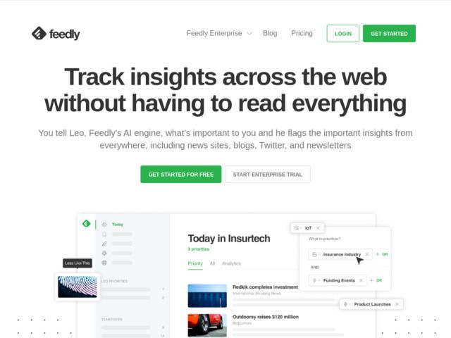 Screenshot de Feedly