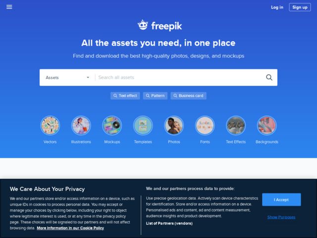 Screenshot de Freepik