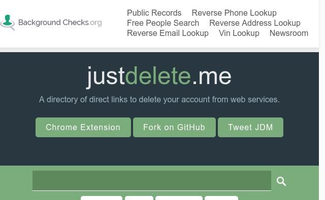 Screenshot de justdelete