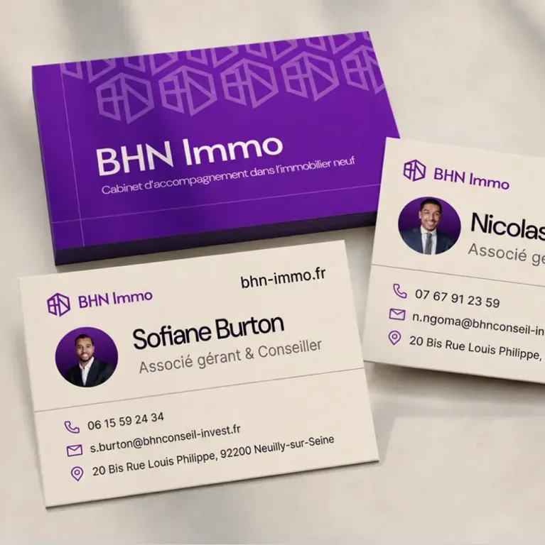 cartes de visite bhn immo