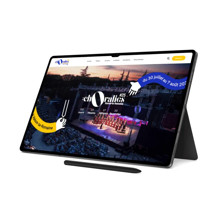 Page accueil Choralies sur tablette