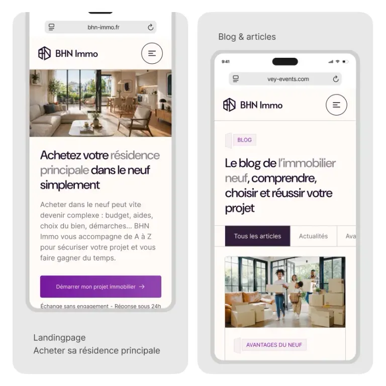 téléphones site web bhn immo