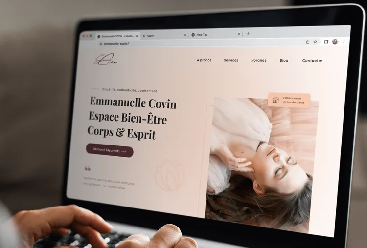 Ecran d'accueil Institut Emmanuelle Covin sur ordinateur