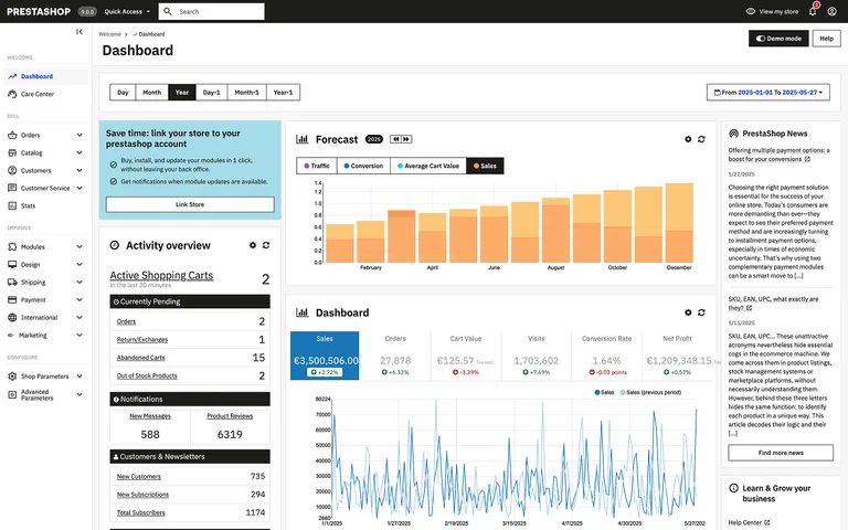 interface prestashop