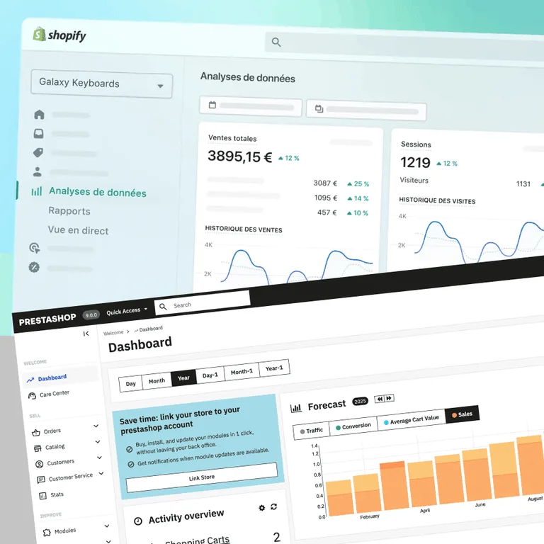 interfaces prestashop et shopify
