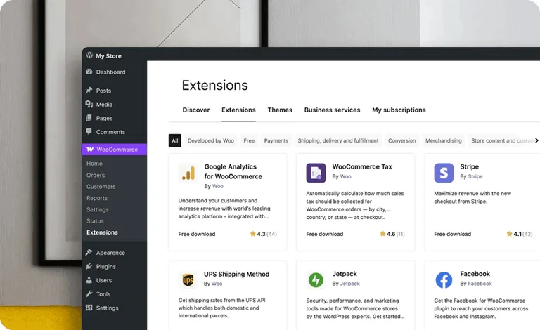 interface woo commerce