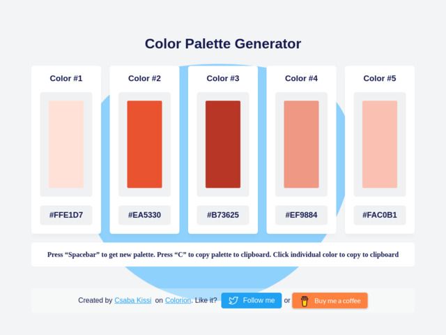 Screenshot de Palette Generator